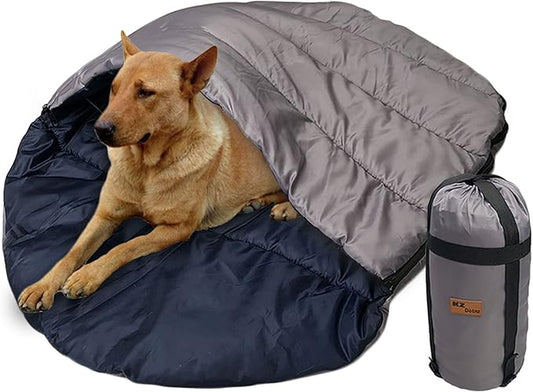 Soft Warm Dog Sleeping Bag, Large Portable Waterproof Camping Pet Bed, Packable Dog Bed for Camping, Hiking, Indoor Use