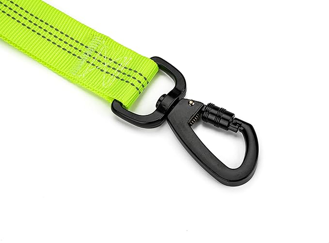 6FT Highly Reflective Heavy Duty Elastic Bungee Medium and Large Dog Leash Shock Absorbing with Comfortable Padded Handle and Traffic Handle Suitable for Training Green