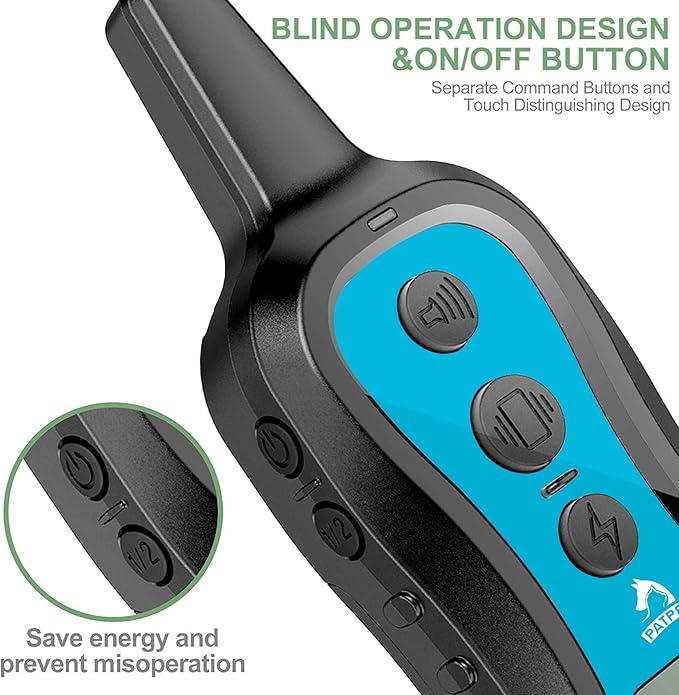 PATPET Dog Training Collar Dog Shock Collar with Remote - 3 Training Modes, Beep, Vibration and Shock, Up to 1000 ft Remote Range, Rainproof for Small Medium Large Dogs