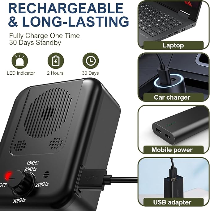 2 Pack Anti Barking Devices, Auto Barking Control Devices with 3 Modes, Rechargeable Ultrasonic Dog Bark Box Barking Deterrent Devices, Effective Stop Barking Dog Devices for Indoor & Outdoor Use