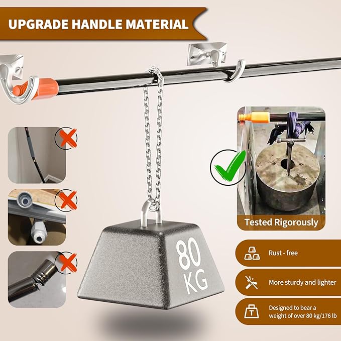 3 in 1 Carpet rake Kit for Pet Hair Removal Tool - Reusable Pet Hair Remover broom w 58"Adjustable Long Handle, Dog & Cat Carpet Scraper, Pet Hair Remover for Rugs, Mats, Couch, Curtains(Orange)