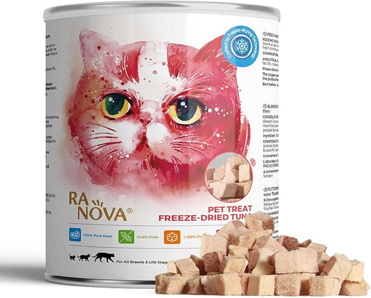 Freeze Dried Cat Treats - 100% Tuna Grain Free Raw - Natural Balance Limited Ingredient High Protein Cat Snacks 130g/4.59oz - Picky Eater Challenger