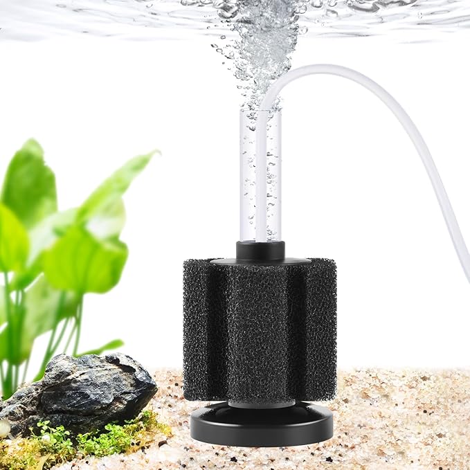 FEDOUR Aquarium Sponge Filter, Ultra Quiet Aeration Bio Sponge Filters for Breeding Fry Shrimp Betta Fish Tank, Efficient Submersible Aquarium Filter for up to 100Gallon Tank (S for up to 15gallon)