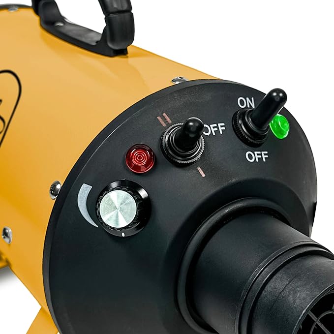 Flying Pig High Velocity Dog Pet Grooming Dryer w/Heater (Flying One, Yellow w/Black Logo)