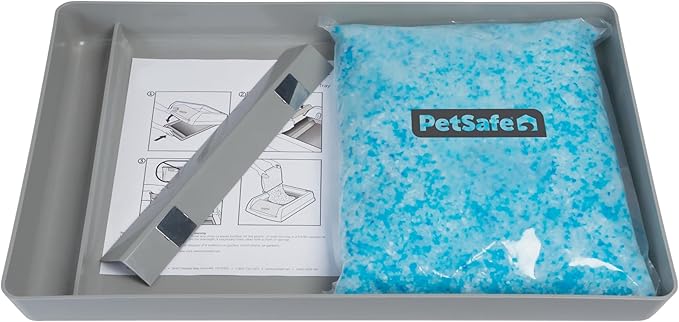 Official PetSafe ScoopFree Reusable Tray with Crystal Cat Litter - Includes 4.3 lb of ScoopFree Original Blue Crystal Litter - Compatible with All PetSafe ScoopFree Self Cleaning Litter Boxes