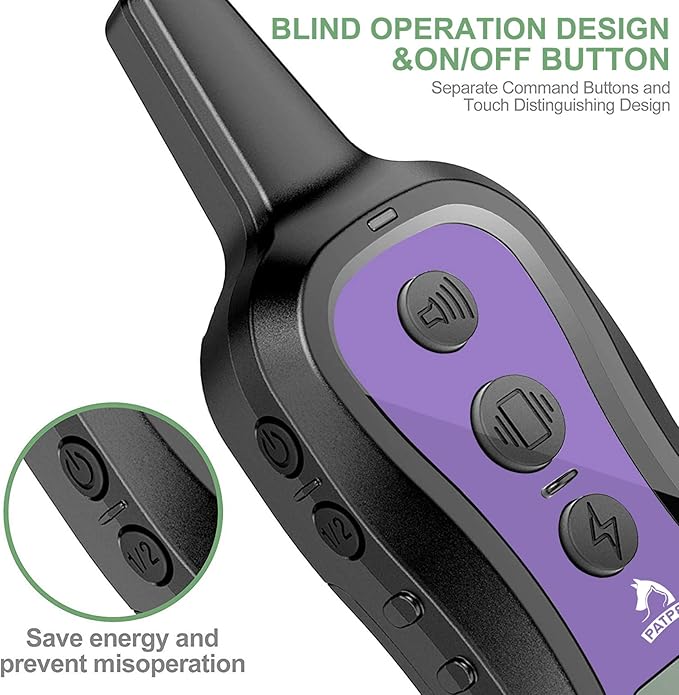 PATPET Dog Training Collar Dog Shock Collar with Remote - 3 Training Modes, Beep, Vibration and Shock, Up to 1000 ft Remote Range, Rainproof for Small Medium Large Dogs