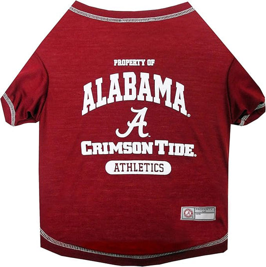 Pets First Collegiate Alabama Crimson Tide Dog T-Shirt, Small. - Licensed Shirt for Pets Team Colored with Team Logos.- Premium Stretchable Materials for The Comfrot of Your Dog & Cat.