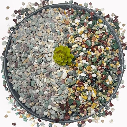 45LB Succulents Rocks for Plants Cactus Gravel Pebbles for Fish Tank 1/2 Inch Natural River Rocks for Vase, Aquarium, Landscaping,Bonsai,Terrarium Pebbles, Mixed Color