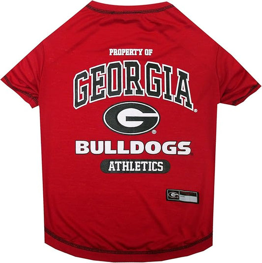 Pets First Collegiate GEORGIA BULLDOGS Dog T-Shirt, Medium. - Licensed Shirt for Pets Team Colored with Team Logos.- Premium Stretchable Materials for the Comfrot of your Dog & Cat.