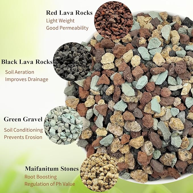 2 lbs Mix Horticultural Succulent Soil,1/4 Inch Pumice Gravel. Decorative Pebbles Lava Rock for Cactus, Bonsai, Orchid, Indoor Plants of Drainage, Ventilation and Root Growth