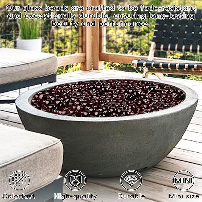 5 LB Dark Red Glass Marbles, Mini Flat Glass Beads for Vase Fillers, Floral Bottom Mancala Gems Pebbles Fish Tank Rocks for Table Aquarium,Home Decor Art Craft Supplies(0.5"~0.7")