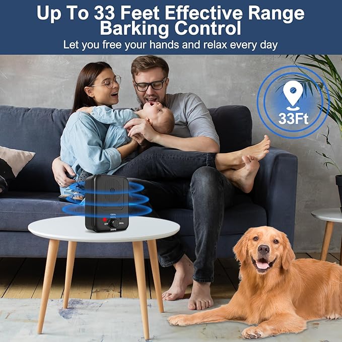 2 Pack Anti Barking Devices, Auto Barking Control Devices with 3 Modes, Rechargeable Ultrasonic Dog Bark Box Barking Deterrent Devices, Effective Stop Barking Dog Devices for Indoor & Outdoor Use