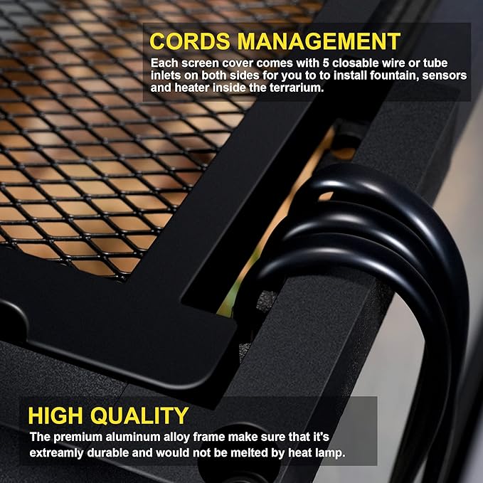 43 Gallon Professional Glass Terrarium 24"x18"x24" Durable Reptile Habitat Tank with Heat Resistant Aluminum Alloy Frame, Dual Front Swinging Doors for no Jam by Sand and Other Debris