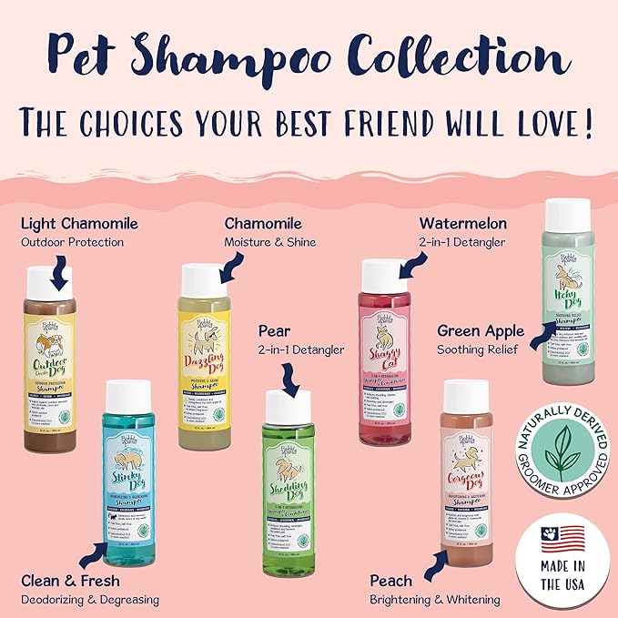 Bobbi Panter Gorgeous Dog Shampoo for Natural Brightening & Whitening, Naturally Derived Ingredients, Tear-Free, Salt-Free, Paraben-Free, pH-Balanced, Peach Scent, 20:1 Concentrated Formula, 13 oz.
