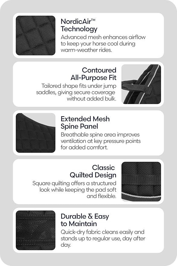 Equinavia Svalbard NordicAir™ Tech All Purpose Saddle Pad | Breathable Micromesh | Contoured Shape