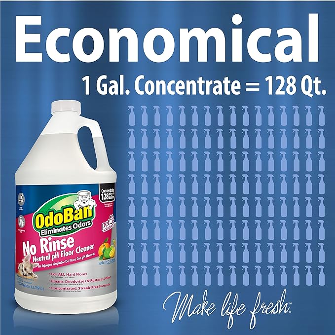 OdoBan Pet Solutions Oxy Stain Remover, Made in the USA, 2-Pack, 32 Ounce Sprays Each, and Neutral pH Floor Cleaner Concentrate, 1 Gallon