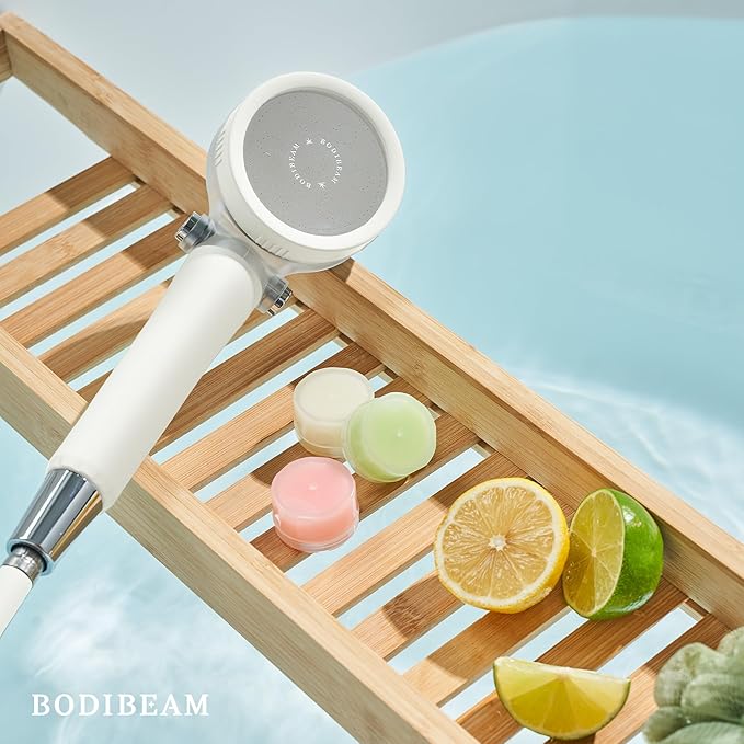 Filtered Handheld Shower Head with Vitamin C & Sediment Filter, High Pressure Water Flow, Water Saving, Reduces Chlorine for Dry Skin & Hair, On/Off Switch, Made in Korea, Spa-Like Shower- Pure White