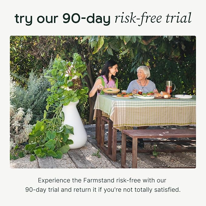 Farmstand Starter Kit + 18 Seedling Credits | Small Hydroponic Growing System Kit | Self-Watering Outdoor Vertical Garden Planter Tower | 4ft 3in | Made in USA