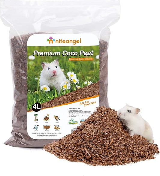 Niteangel Natural Coco/Cork Hamster Bedding Pet Litter for Dwarf Syrian Hamsters, Gerbils, mices, Degus or Other Small Animal