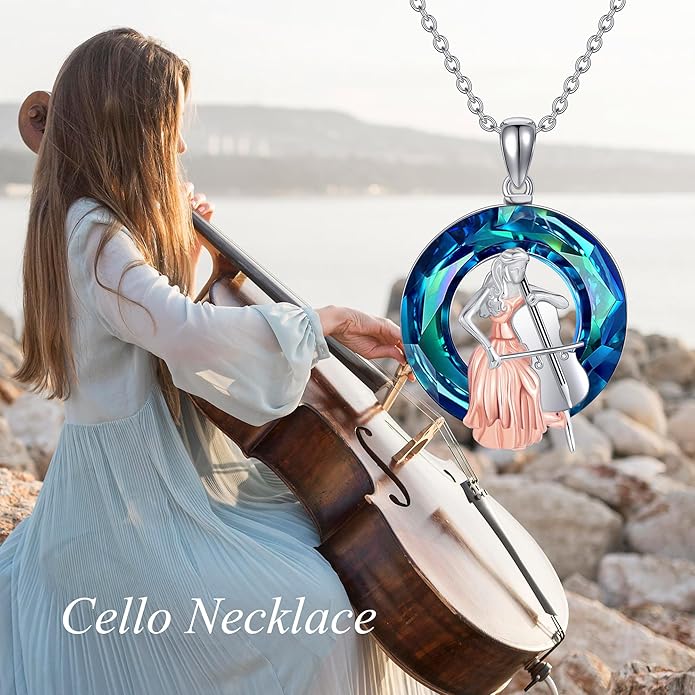 MONGAS Fairy/Airplane/Cello/Dog Cat/Unicorn Necklace Sterling Silver Fairy/Airplane/Cello/Dog Cat/Unicorn Jewelry for Women