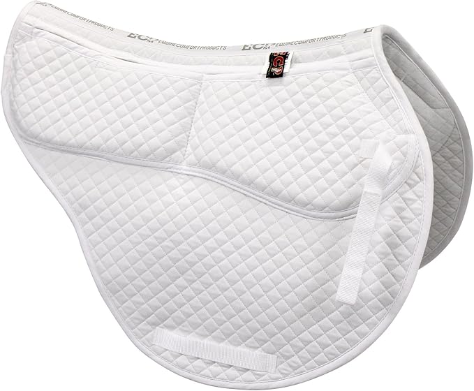ECP Equine Comfort Products All-Purpose Contoured Correction Saddle Pad with Adjustable Memory Foam Inserts for Custom Support, Non-Slip, Shock Absorbing, 22” Spine, 19.5” Drop