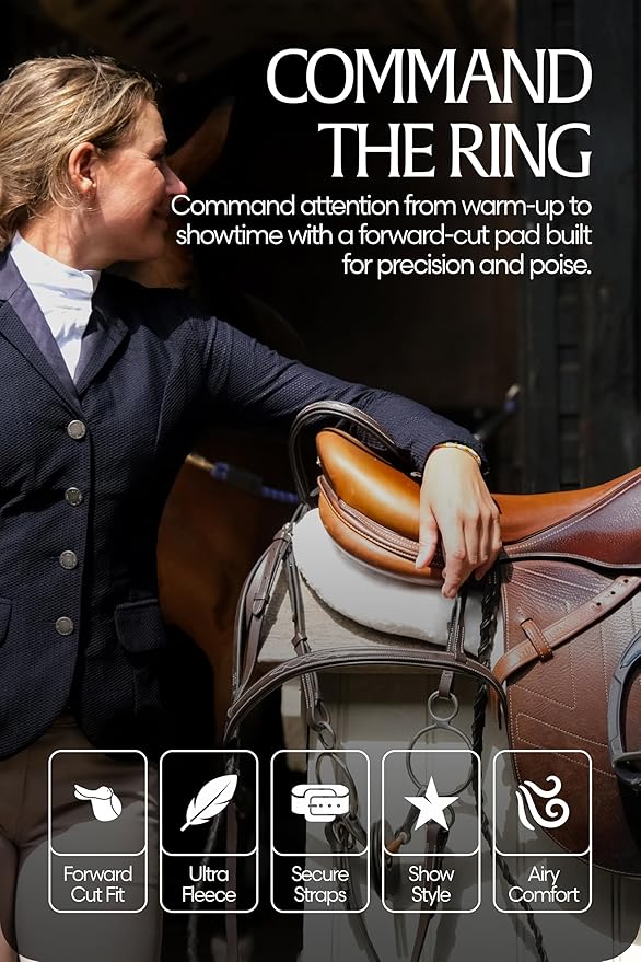 Equinavia Eidsvoll Forward Cut Shaped English Saddle Pad for Show Jumping with Ultra Fleece Trim