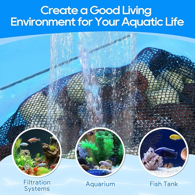 20PCS Aquarium Filter Media Bags for Aquarium with Zipper, Fine Mesh Bag Reusable Strong Polyester for Activated Carbon, Bio Filter Balls, Ceramic Rings, Filter Stones 7.8" x 5.9"