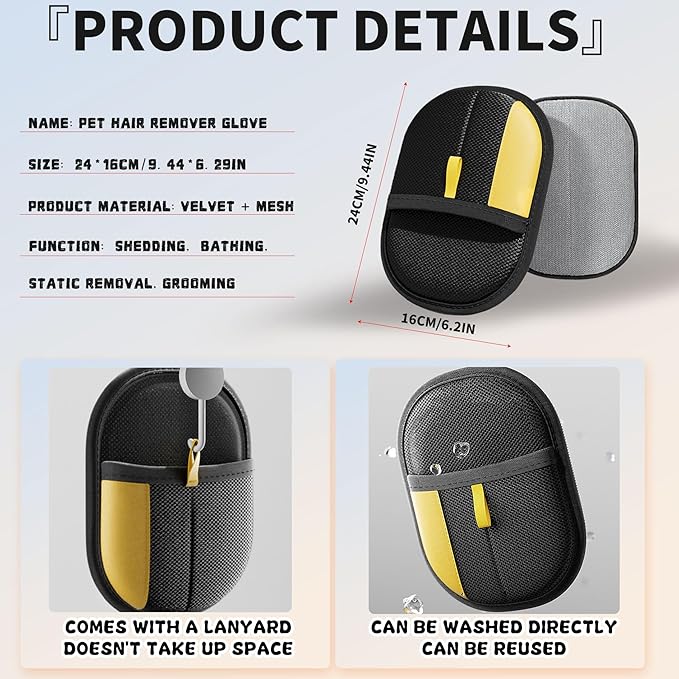 2025 New Pet Hair Removal Glove for Cats & Dogs, Pet Hair Remover Glove (2PCS)