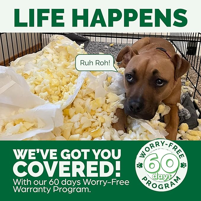 Furhaven Cooling Gel Dog Bed for Large Dogs w/ Removable Bolsters & Washable Cover, For Dogs Up to 125 lbs - Plush & Suede Sofa - Almondine, Jumbo Plus/XXL