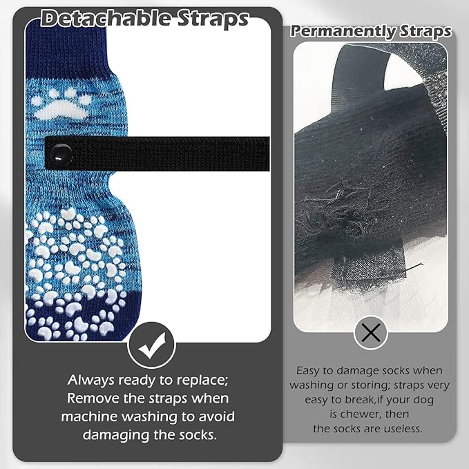 EXPAWLORER Anti Slip Dog Socks to Prevent Licking Paws, Dog Shoes for Hot Pavement, Dog Booties for Small Medium Large Senior Dogs, Traction Control Dog Boots & Paw Protectors for Hardwood Floors