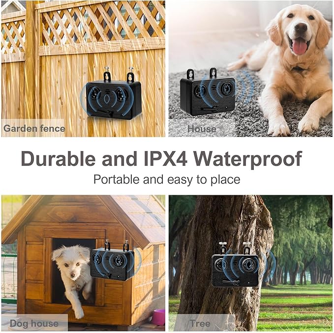 GlossyEnd 2pcs Anti Barking Devices, Auto Barking Control Devices with 3 Modes, 50Ft Effective Stop Barking Dog Devices,Ultrasonic Dog Bark Box Barking Deterrent Devices for Indoor/Outdoor Use L3