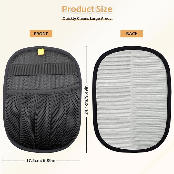 Electrostatic Pet Hair Remover Glove-Furniture/Couch/Carpet/Car Seat Hair Removal, Efficient Pet Grooming Glove for Dogs & Cats, Washable Reusable Static Removal Gloves for Pet Hair