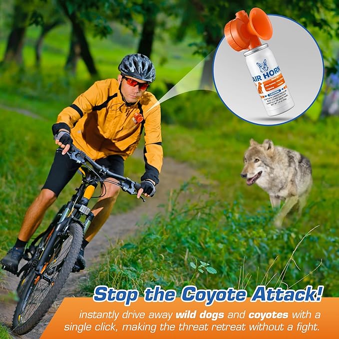 Air Horn, 1.4 oz 120 dB Loud Pet Trainer to Stop Dog Attacking Barking Fighting Jumping, Coyotes Air Horn for Safety, Protect Yourself & Pet While Walking, Orange(1 Pack)