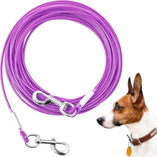 Tie Out Cable for Dogs,100FT Dog Leads,Heavy Duty Tie Out Cable for Large Dogs Up to 125lbs,Durable Dog Runner Tether Line for Outdoor,Yard
