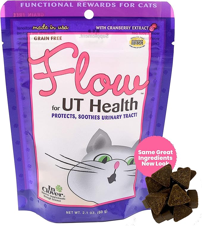 Flow Soft Chews for Cats. Daily Support for UT Health. Scientifically Formulated with Natural Ingredients to Keep Urinary Tract Flowing Naturally