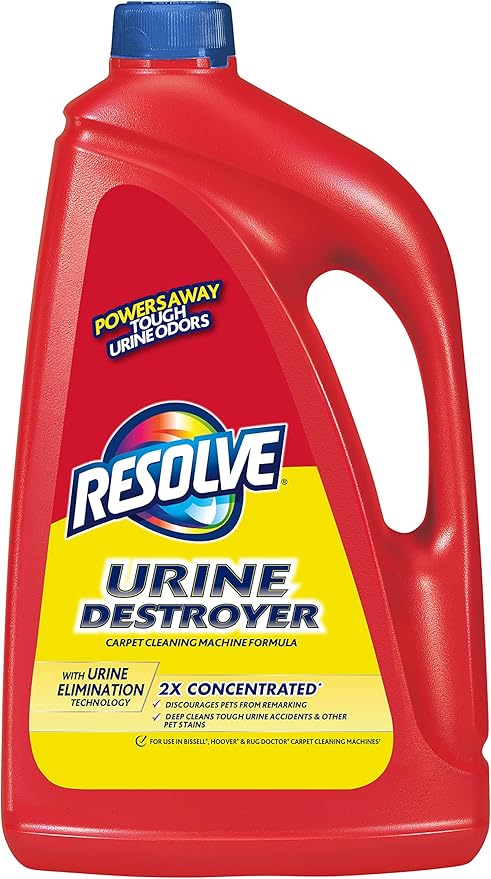 Resolve Urine Destroyer Carpet Cleaning Machine Formula, Safe for Bissell, Hoover & Rug Doctor, Carpet Cleaner, Carpet Cleaner Solution, 96 OZ