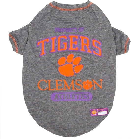 Pets First Collegiate Clemson Tigers Dog T-Shirt, X-Small. - Licensed Shirt for Pets Team Colored with Team Logos.- Premium Stretchable Materials for The Comfrot of Your Dog & Cat.
