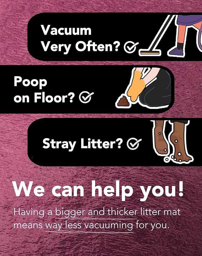 Lukamoo® Cute Cat Litter Mat (30’’x20’’), Large/L, for Kitty Litter & Cute Cat Litter Box