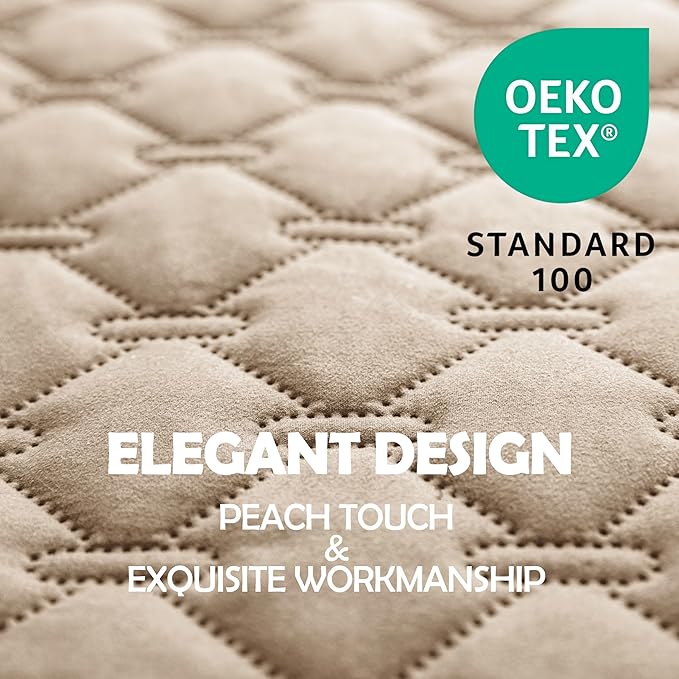 gogobunny 100% Double-Sided Waterproof Dog Bed Cover Pet Blanket Sofa Couch Furniture Protector for Puppy Large Dog Cat, Reversible (68x82 Inch (Pack of 1), Dark Beige/Light Beige)