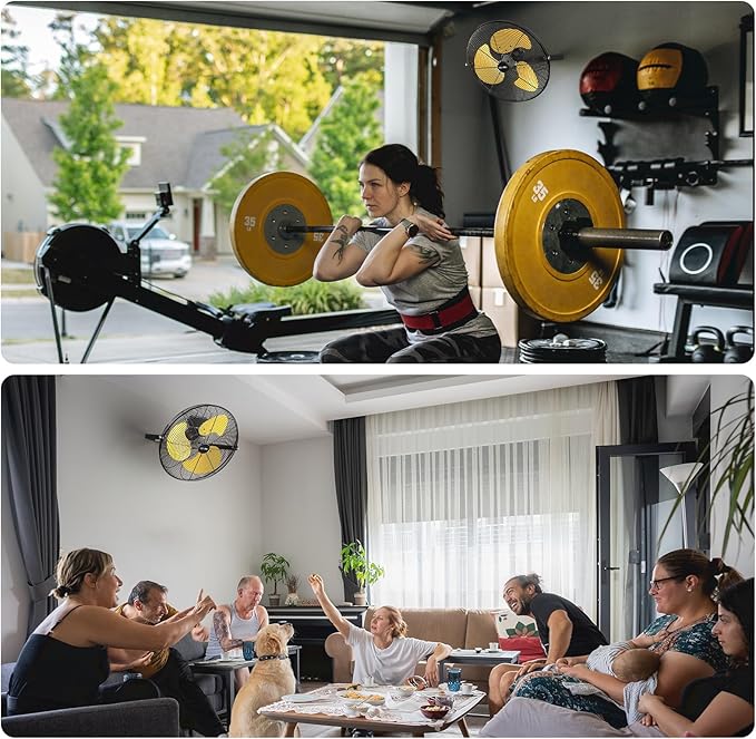 5400 CFM 20" Outdoor Wall Mount Fans with 2 Pack, High Velocity 3-Speed Waterproof Professional Outdoor Fan, Heavy Duty Industrial Wall Fan for Patio, Commercial, Gazebo, and Garage, UL Listed