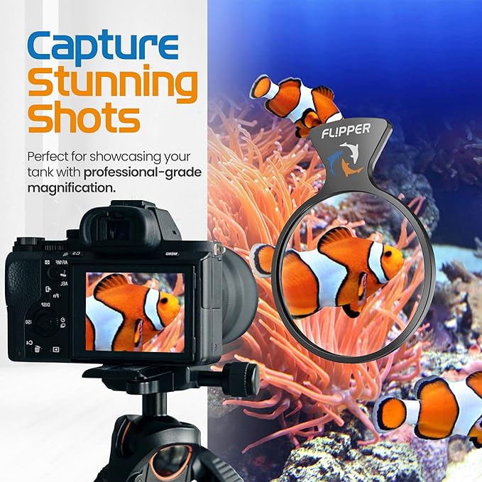 FL!PPER Flipper DeepSee Viewer 3" Nano - Coral and Fish Magnifier for Reef Tank and Freshwater Aquarium Photography and Videography - Magnetic Magnifying Glass