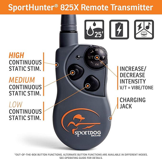 SportDOG SportHunter 825X - Remote Training Collar - Half-Mile Range Trainer - Waterproof Dog E-Collar - Quick-Charge Battery - Static, Vibration, & Tone Modes