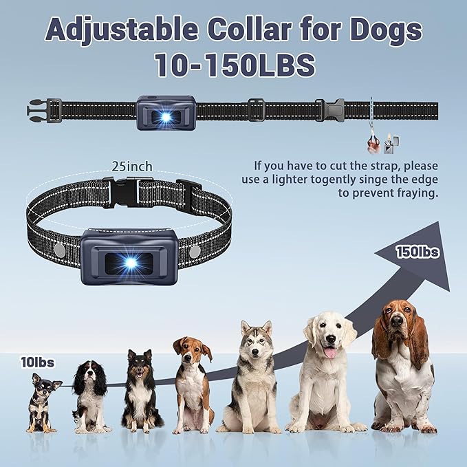 Shock Collar for Dogs - 4265ft Waterproof Training Collar with Flashing Light for Small Medium Large Dogs with Rechargeable Remote, Beep (1-8), Vibration(1-16), Safe Shock(1-99) (Black)