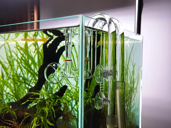 Glass Lily Pipe Spin Outflow with Surface Skimmer for Aquarium Planted Tank (17mm for 16/22mm (5/8'' i.d.) tubing)