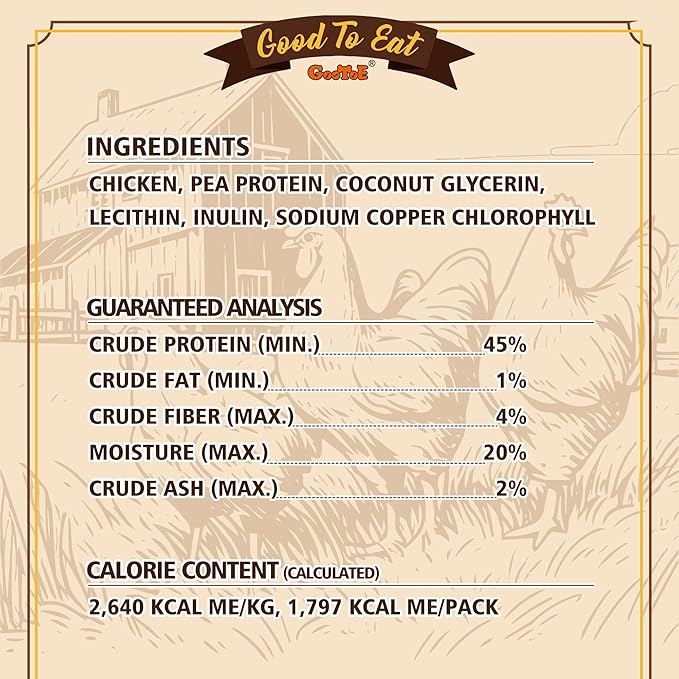Gootoe Soft Chicken Dental Chews with Chlorophyll 1.5 lb, All Natural, Grain-Free, High-Protein, Healthy & Easily Digestible, Soft Texture, Resealable