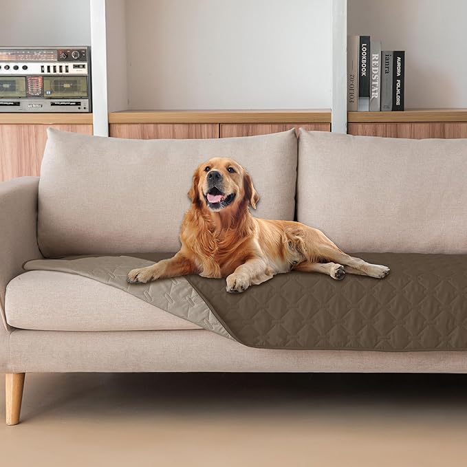 gogobunny 100% Double Sided Waterproof Dog Blanket Soft Pet Bed Cover Reversible Protect Furniture Couch Sofa Car for Puppy Cat Kids (Dark Walnut/Light Walnut, 30x70 Inch (Pack of 1))