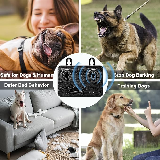 GlossyEnd 2pcs Anti Barking Devices, Auto Barking Control Devices with 3 Modes, 50Ft Effective Stop Barking Dog Devices,Ultrasonic Dog Bark Box Barking Deterrent Devices for Indoor/Outdoor Use L3