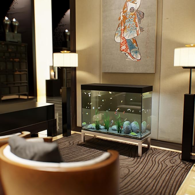 14 in X 36 in. Aquarium Stand | Industrial Style Aluminum Fish Tank Base with Open Frame Design