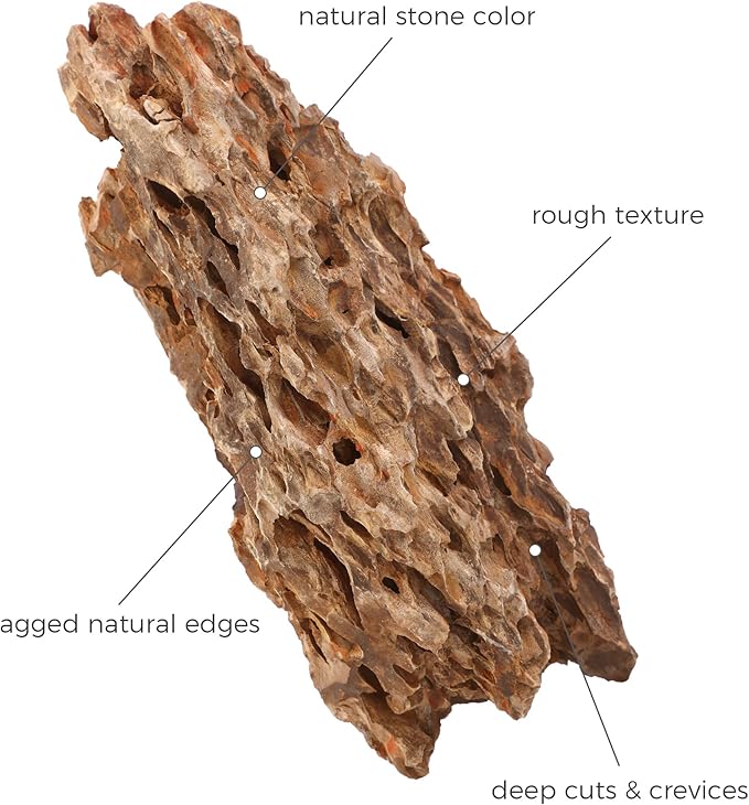 14-16 Inches Natural Dragon Stone 2 PCS Ultra Large Aquarium Rocks for Aquascaping, Aquarium Landscaping, Terrariums, Fish Tank Decoration, Vivariums, Paludarium, Amphibian Enclosures