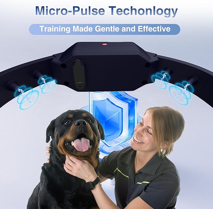 PATPET Dog Training Collar with Remote, 4200FT E-Collar with LED Light, 3 Training Modes Beep, Vibration, Static, Rechargeable Electric Collar for Medium Large Dogs